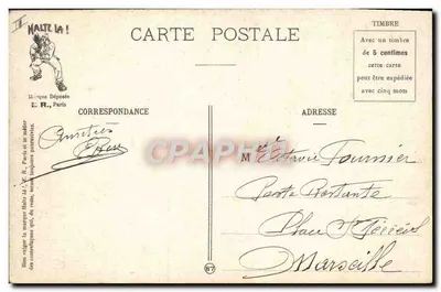 Scambio degli effetti al Magazzino della Compagnia — La Vita Militare — E.R., Parigi, Modello depositato n° 14877 — Verso
