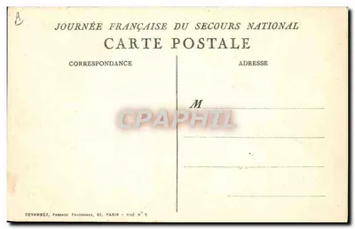 Sessão do Secours National — Dia Francês do Secours National — Devambez, Passage Panohamas, 63, Paris — N° 5 — Verso