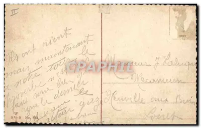Três soldados alemães com capacetes de ponta — Immer mit Dampf! — editor S4-S, n° 990 — Verso