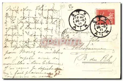 Hotel i Przełęcz Faucille (wys. 1828 m) oraz Mont-Blanc — Charnaux frères & Co., Genewa, nr 5593 — Rewers