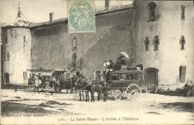 La Sainte-Baume — Ankunft am Hotel — Phototypie E. Lacour, Marseille, n° 3262