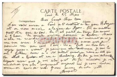 Le Havre — Interior do navio 'France' — Sala de Jantar das Primeiras Classes — Verso