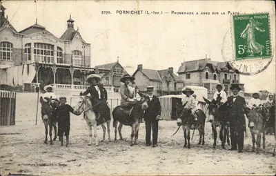 Pornichet (L.-Inf.) — Passeio a jumentos na Place — Phototype Vassellier, Nantes