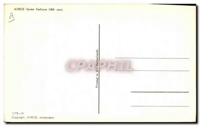 Mulher em traje da época — 18º século — AVROS, Amsterdam — Verso