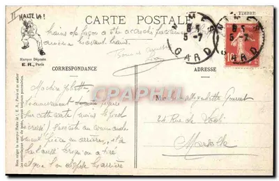 Soldados disparando un cañón — La Vida Militar — E.R. Paris, n° 14.877 — Reverso