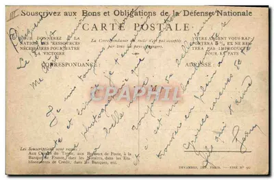 Soldado em ação — Slogan patriótico — Devambez, Imp. Paris, Visé N° 90 — Verso