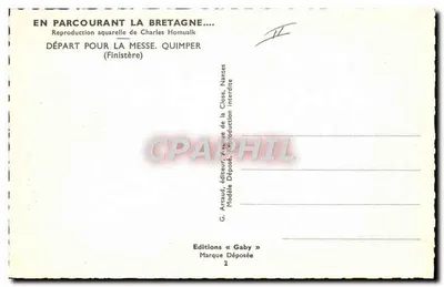 Partida para a missa — Quimper (Finistère) — G. Artaud, Nantes — Verso