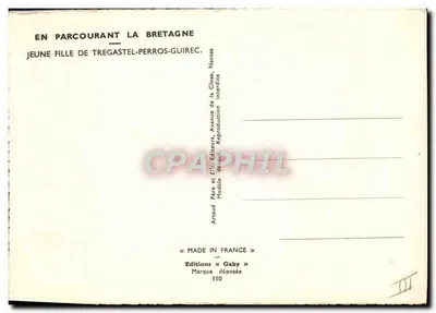 Młoda dziewczyna z Tregastel-Perros-Guirec — Bretania — Artaud Père et Fils, Nantes — Rewers