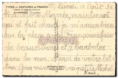 Babcia opowiada historię — Quimperlé (Finistère) — rysunki Charlesa Homualka, nr 16 — Rewers