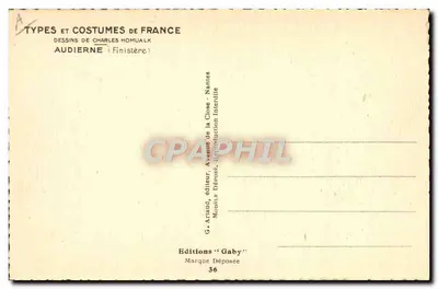 Rybacze w Audierne — Finistère — Rysunki Charlesa Homualka — Rewers