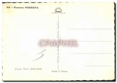 Rosana Podesta — retrato — Éditions SAM-LEVIN, n°38 — Verso
