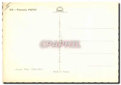 पास्कल पिटो — एक नीली पंख के साथ चित्र — संस्करण SAM-LEVIN — पीछे