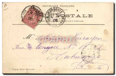 M. Loubet — Presidente da República Francesa — Tipografia Nova, Marselha — Verso