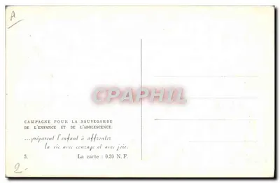 Operário industrial — ilustração estilizada — Campanha para a Proteção da Criança e do Adolescente — Verso