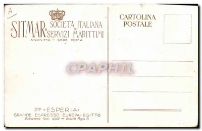 Het transatlantisch schip "ESPERIA" — Società Italiana Servizi Marittimi (SITMAR) — serie nummer A — Achterkant