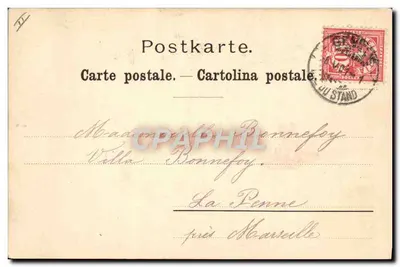 Dois ursos em um recinto — série de cartas postais de Fische-Bären — editor Fischer & Franche, Bern — Verso