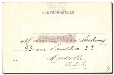 De liefde luistert — liefdesscene onder een boom — uitgever G.B. (verso) — Achterkant