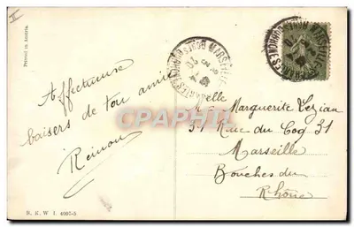 Crianças diante de um grande ovo de Páscoa — J. Kränzle, Viena — Verso