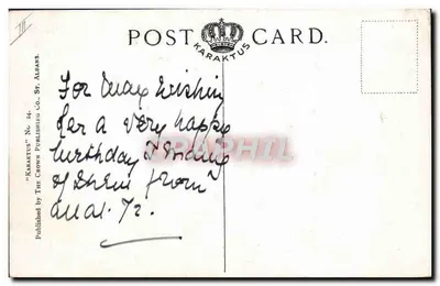 La vecchia signorina desidera! — Karaktus n° 24 — Karaktus Publishing Co. St. Albans — Verso