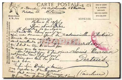 A Vida Militar — À Corvée do Feno — E.R. Paris, Modelo depositado n° 14877 — Verso