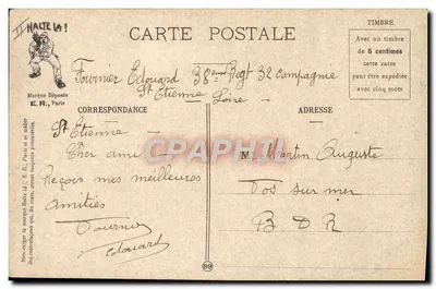 Exercícios de desgaste — A VIDA MILITAR — E. R., Paris, Modelo depositado n° 14877 — Verso