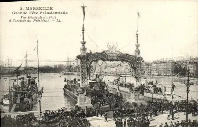 Marselha — Grande Festa Presidencial — Visão Geral do Porto na Chegada do Presidente — LL.