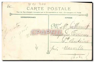 A Enseigne ULLMO saindo da Prisão Marítima — Toulon — Fototipia Marié — Verso