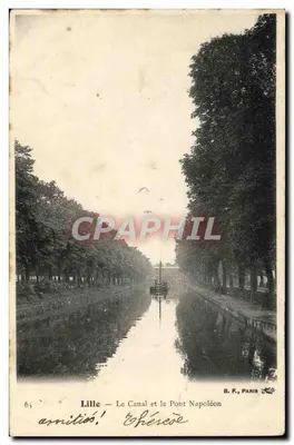 Lille — O Canal e o Ponte Napoléon — B. F., Paris