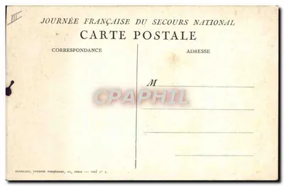 Kobieta w białej sukni otoczona trzema osobami — rysunek C. Lemand 1915 — Rewers