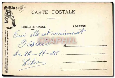O ALFABETO DO SOLDADO — D para DÉSIRÉE — E.R. PARIS (Modelo Depositado) — Verso