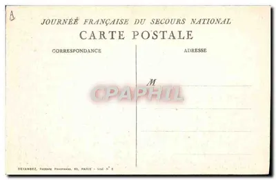 Sesión de socorro — Día Francés del Socorro Nacional — editor Devambéz, París — Reverso