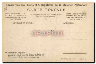 Soldado em ação — Slogan patriótico — Devambez, Imp. Paris, N° 90 — Verso