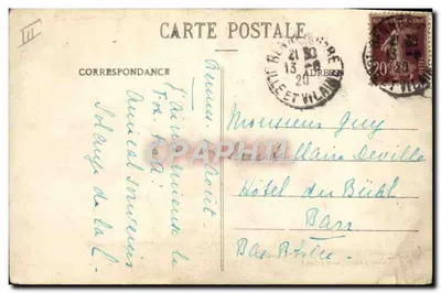 Dzieci w tradycyjnych strojach bretońskich — folklorystyczny śpiew — kolekcja H. Laurent, Port-Louis — Rewers