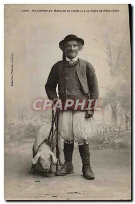 Un éleveur de Mahalon se rendant à la Foire de Pont-Croix — Collection Vililand, Quimper, n° 1268