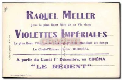 Raquel Meller — Violetttes Impériales — André Roanne — Rewers
