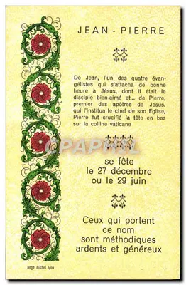 Jean-Pierre — carta de uso religioso — anjo michel lyon