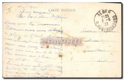 S/S Governador Geral CHANZY — Paquebote da Cie Gie Transatlântica - Correio da Argélia — Verso