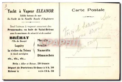 Stoomjacht ELEANOR — Ex-stoomjacht van de Britse koninklijke familie — Bréhat — Achterkant