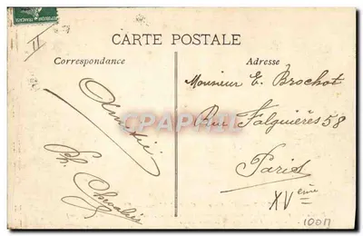 Cie Gle Transatlantique — Geral Chanzy — EL — naufrágio de 9 a 10 de fevereiro de 1910 — Porto de Marselha — Verso