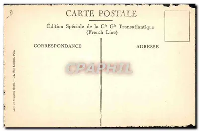 S/S "de GRASSE" — Il Fumoir dei Passeggeri di Cabina — Edizione Speciale della Cie G° Transatlantique — Verso