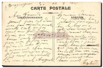 Fernande — ptak i kwiaty — Kartka pocztowa — Rewers