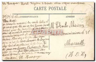 Menton — Anières — Mentonnaises — LL. n°39 — Verso