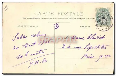 Passeios a jumentos na Praia dos Sables-d'Olonne — Coleção Lucien Amiaud, N° 1152 — Verso