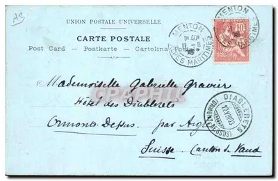 Estrada do Cap Martin — M. 7 — E. Lestrieux, pintor, Paris — Verso