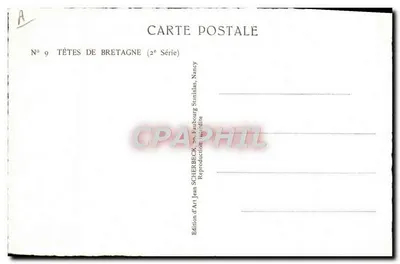 Cabeça de mulher bretona — perfil — Edição de Arte SCHERBECK, Nancy — Verso