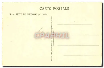 Retrato de homem idoso — Bretanha — Edição de Arte Scherbeck, Nancy, N° 9 — Verso