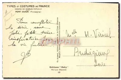 Pont-Aven — Scena życia — Rysunki Charlesa Hommaillk, wyd. Gaby, n°13 — Rewers