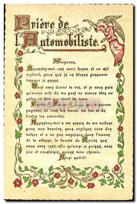 Oração do Automobilista — editor Rousssel, n° 107