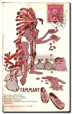 Tammany — Big Chief sentado em sua tenda torcendo pela vitória dos bravos — U.S.S.P.C. No. 428