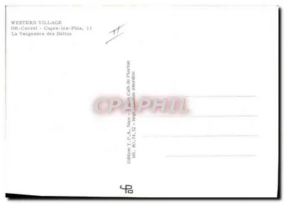 Western Village — OK-Corral - Cuges-les-Pins, 13 — Edição Y.P.A. Nice — Verso